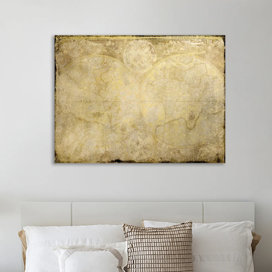 World Map in Gold by Kimberly Allen - Wrapped Canvas Graphic Art Print