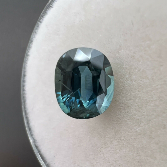 1.44Ct Green Blue Teal Sapphire Gra Certified Oval Cut Rare Thailand Gem 7x5.9mm