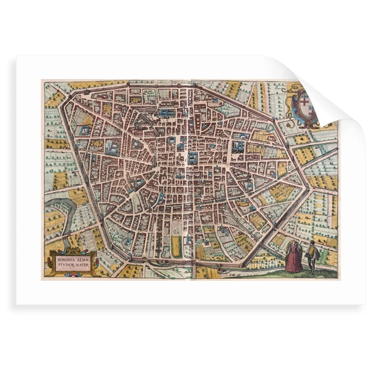 'Map of Bologna from Civitates Orbis Terrarum' Graphic Art