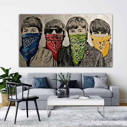 Canvas The Beatles, Picture, Banksy, Banksy Art, Print, Canvas, Wall Picture Street Graffiti