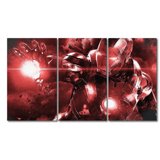 Iron Man 3 Piece Graphic Art on Canvas Set
