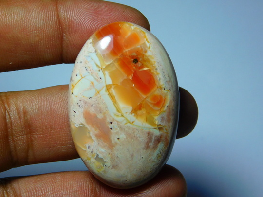Natural Mexican Opal Gemstone Gorgeous Cabochon Excellent Quality Loose Stone 82Cts.(45x30mm