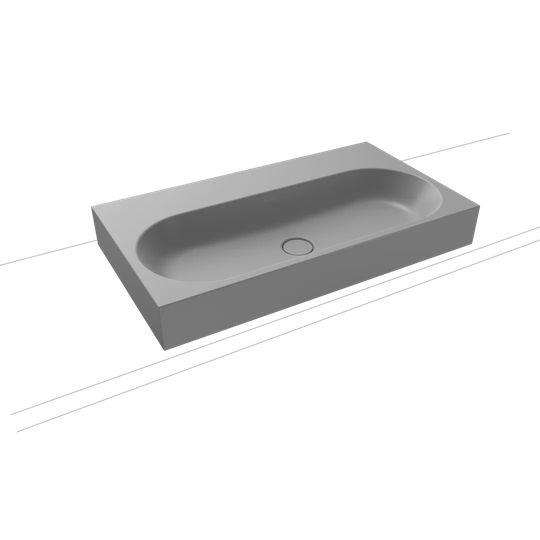 Grey Steel Enamel Rectangle Bathroom Sink