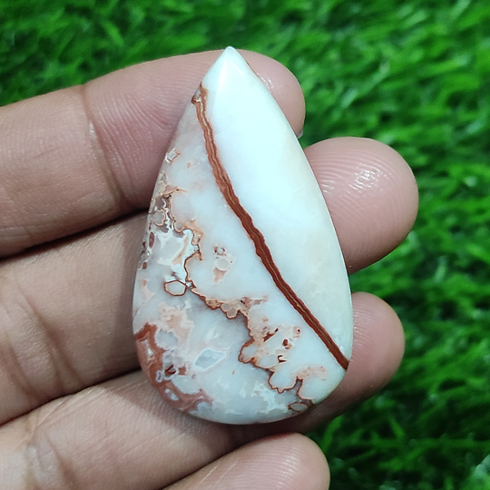 Natural Rosetta Jasper Cabochon 46x27 Mm Pear Gemstone 60 Ct Loose Cab For Silversmith Pendant Jewelry Making Stone