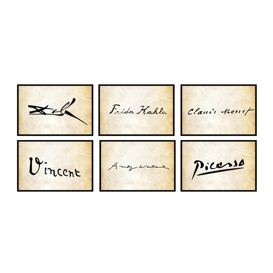 'Signatures of Painters' 6 Piece Graphic Art Set