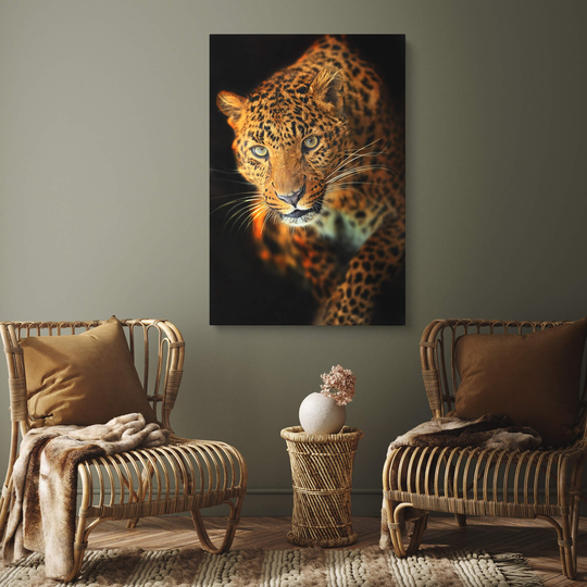 Leopard Canvas Wall Art Framed Prints, Decor, Modern Giclée Animal Artwork, Living Room Decor