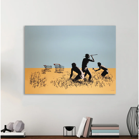 Trolley Hunters by Banksy - Wrapped Canvas Graphic Art Print