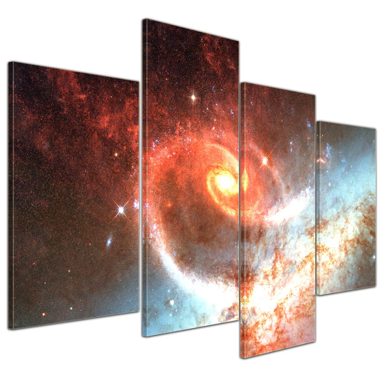 Spiral Galaxy 4-Piece Graphic Art on Canvas Set