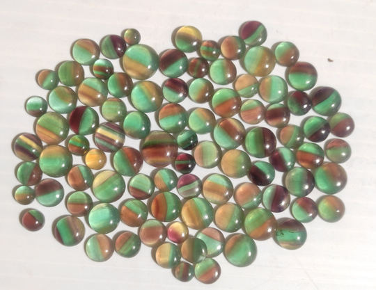 Fluorite Cabochon Lot, Multi Color Cabs, 8 To 15 Mm Round For Jewelry Supplies, Loose Handcrafted Cabochon, Flat Back Gems