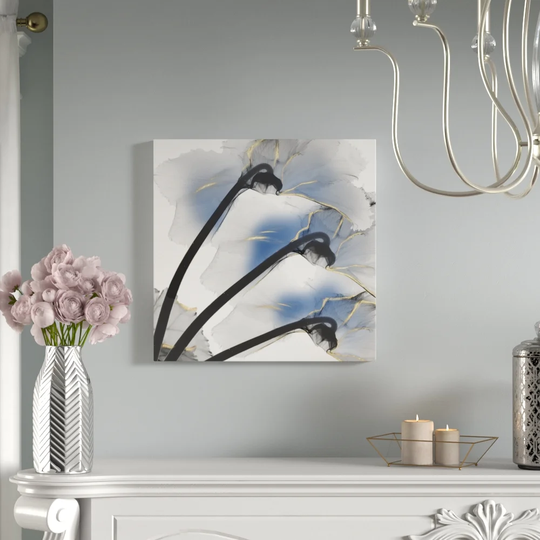 Indigo Luster Cyclamen - Wrapped Canvas Graphic Art Print