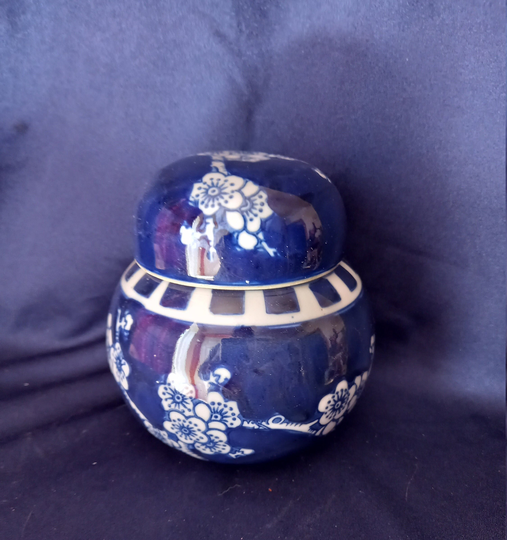 Ginger Jar, Prunus Jar. Chinese Chinoiserie, Ceramic, Home Decor, Vase, Blue & White, Jar