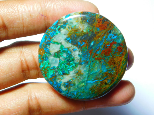 Green Chrysocolla Malachite Cabochon Loose Stone Top Grade Gemstone 100%natural 121Cts.(40x40mm