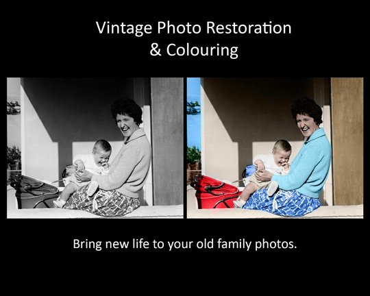 Photo Restoration & Colourising, Colourise Old Black White Photo, Restore Colorize Add Colour To Vintage Photograph