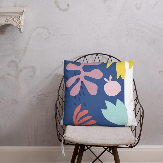 Cut-Out Print Pillow, Bright Graphic Art Pink Pillow