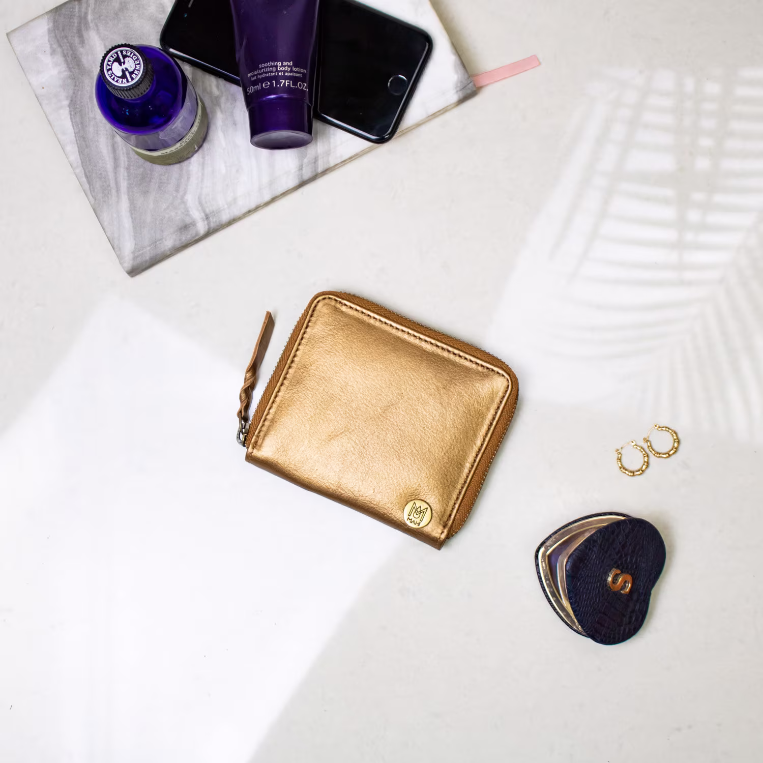 Personalized Mini Leather Coin Purse/Small Wallet For Her Handmade in Bronze/Gold/Metallic | Gift By Mahi