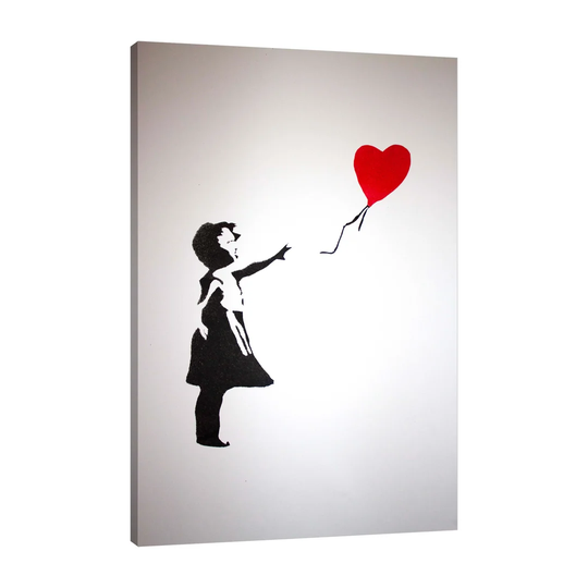 Balloon Girl on White by Banksy - Wrapped Canvas Graphic Art Print