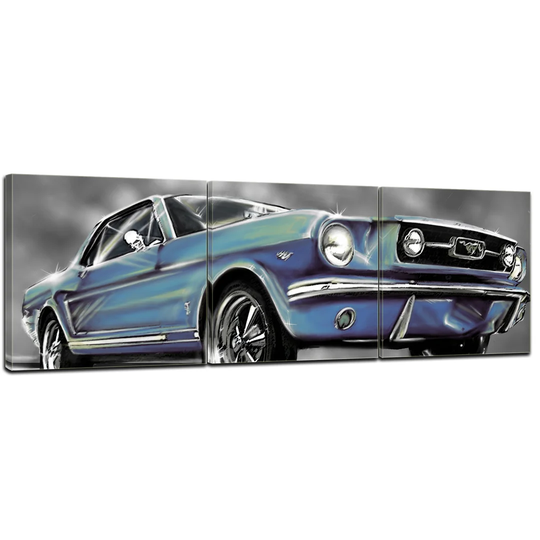 Mustang Graphic 3-Piece Graphic Art on Canvas Set