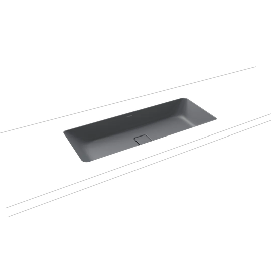 Cono Cool Grey Steel Enamel Rectangular Under Counter Bathroom Sink
