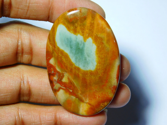 Natural Polygram Jasper Cabochon Gemstone Top Quality Handmade Loose Stone 67Cts.(48x32mm
