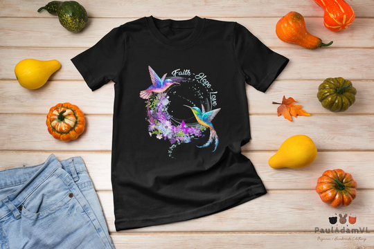 Faith Hope Love Hummingbirds Vintage T-Shirt, Hummingbird Shirt, Bird Life Motivation, Inspirational Gift Shirt