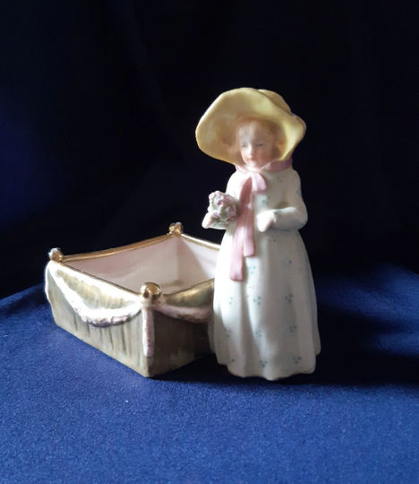 Antique Figurine, Amphora Porcelain, Austria, Austrian, Turn-Teplitz, Ring Dish, Trinket Pin Art Nouveau Bohemian