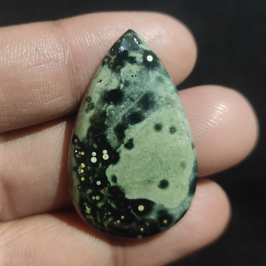 Ocean Jasper Cabochon 38x23 Mm Pear Cabs 34 Ct Loose Gemstone Best For Pendant Macrame & Silver Jewelry Making Hand Polish