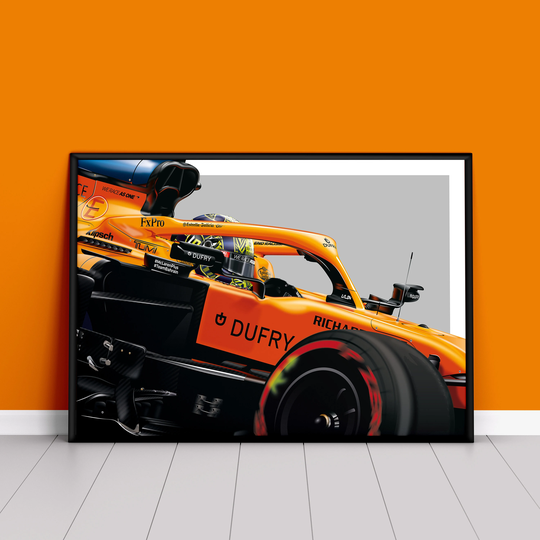 Lando Norris Mclaren Formula 1 Poster | Car Grand Prix Hand Drawn