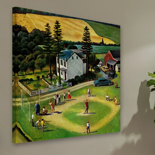 Family Baseball by John Falter - Wrapped Canvas Graphic Art Print