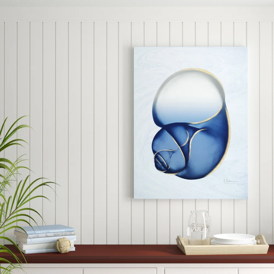 Marble Indigo Snail 1 - Wrapped Canvas Graphic Art Print