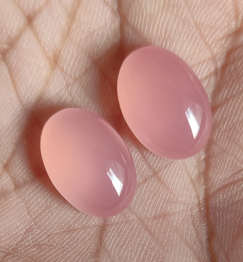 Pink Chalcedony, Oval Shape Cabochon Pair 6x4 To 20x30mm Calibrated Size Cabochon, Loose Chalcedony Gemstone, Chalcedony For Jewelry