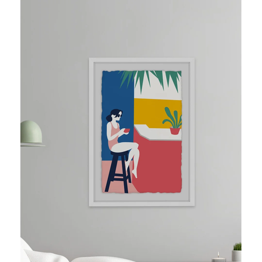A Lady at the Bar by Marmont Hill - Picture Frame Graphic Art Print on Paper