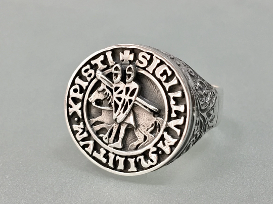Knights Templar Ring Silver 925 Masonic/Tempelritter Freimaurer Ring All Size