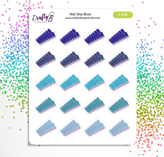 Nail Strip New Mani Blues | Color Street Sticker Deco Decorative Stickers Reminders Functional Planner Plan