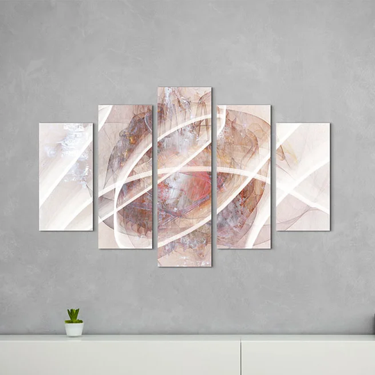 Enigma Sculpture 1359 Abstract 5 Piece Graphic Art Print Set on Canvas