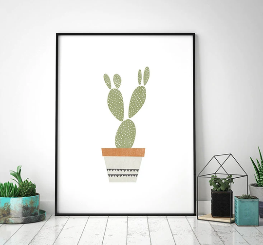 Cactus Print, Cacti Art, Succulent Print, Botanical Printable Art, Illustration, Scandinavian