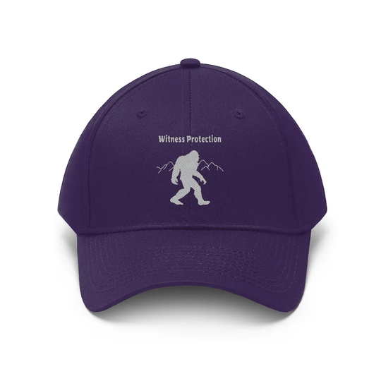 Witness Protection Unisex Twill Hat Bigfoot Sasquatch Graphic Art Baseball Cap Gifts