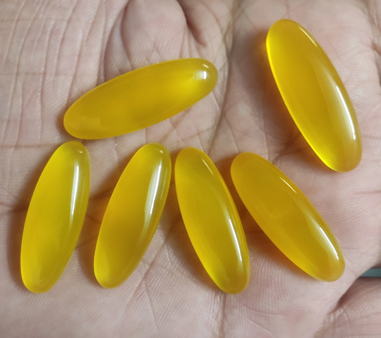 Mango Chalcedony, 7x14 Mm To 12x36 Long Oval Shape Calibrated Gemstone, Flat Back, For Bezel Setting, Loose Stone For Jewelry Supplies
