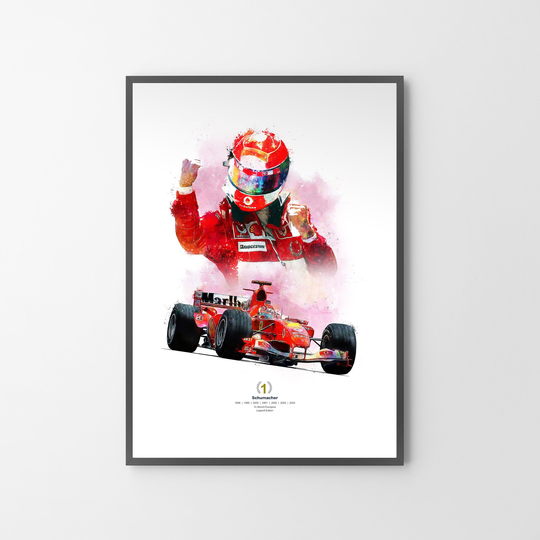 Michael Schumacher 7 Times World Champion F1 Poster Print Illustration | Wall Art Gift | Unframed