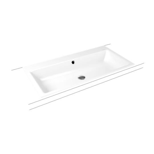 Puro Alpine White Steel Enamel Rectangular Bathroom Sink