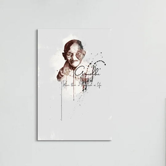 Enigma - Mohandas Gandhi Graphic Art Print on Canvas