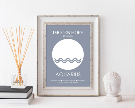 Personalised Aquarius Zodiac Print