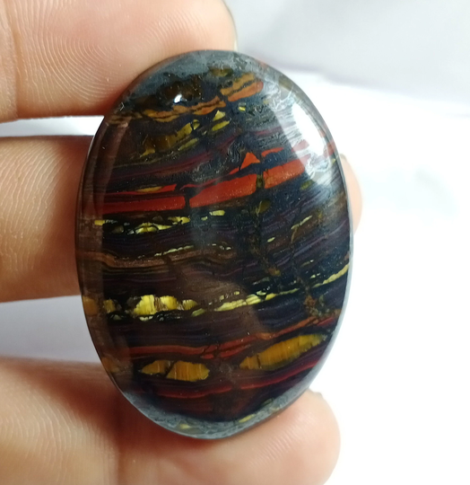 Natural Iron Tiger Eye Cabochon Loose Gemstone Semi Precious Gemstones Handmade Stone For Jewelry Making 89 Cts 43 X 31 Mm A5033