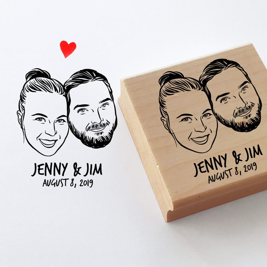 The Best Portrait Stamp For Save The Date Personalize Gift