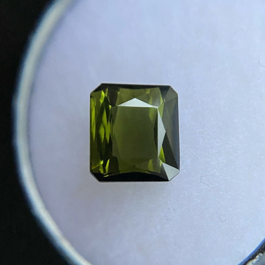 Deep Green Tourmaline 2.12Ct Octagon Emerald Cut Loose Gem 7.6x7mm