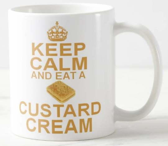 Keep Calm & Eat A Custard Cream ~ Mug Creams Biscuit Biscuits Lovers Carry On Style 11Oz Gift Mugs + Optional Coaster