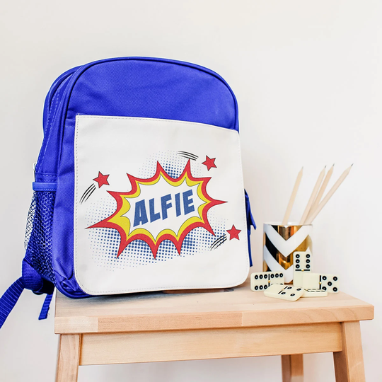 Personalised Superhero Backpack - Back To School Supplies Bag Nursery Toddler Rucksack