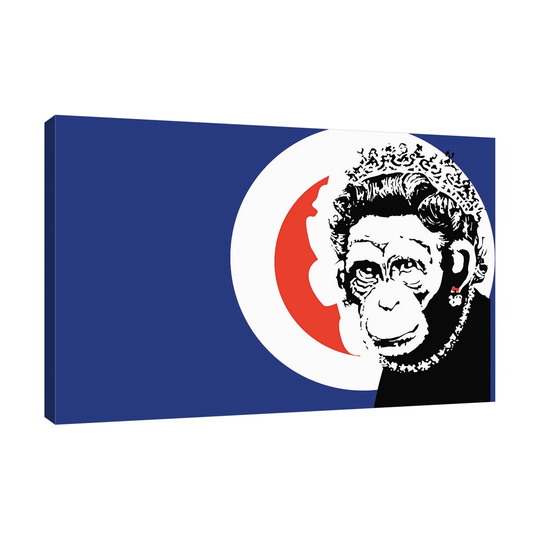 Monkey Queen by Banksy - Wrapped Canvas Graphic Art Print