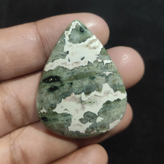 Beautiful Designer Ocean Jasper 44x33 Mm Pear Shape Cab 55 Ct Loose Cabochon Smooth Polish Gemstone For Making Jewelry