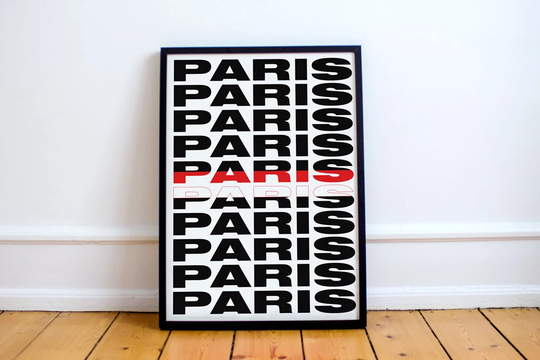 Paris Print Graphic Art, Vacation, France, Europe, Tourism, Design, Type, French, Quebec, City Of Mary