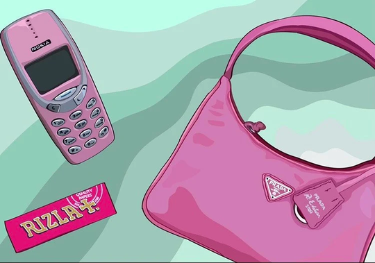 Bag, Phone & Smoke Illustration